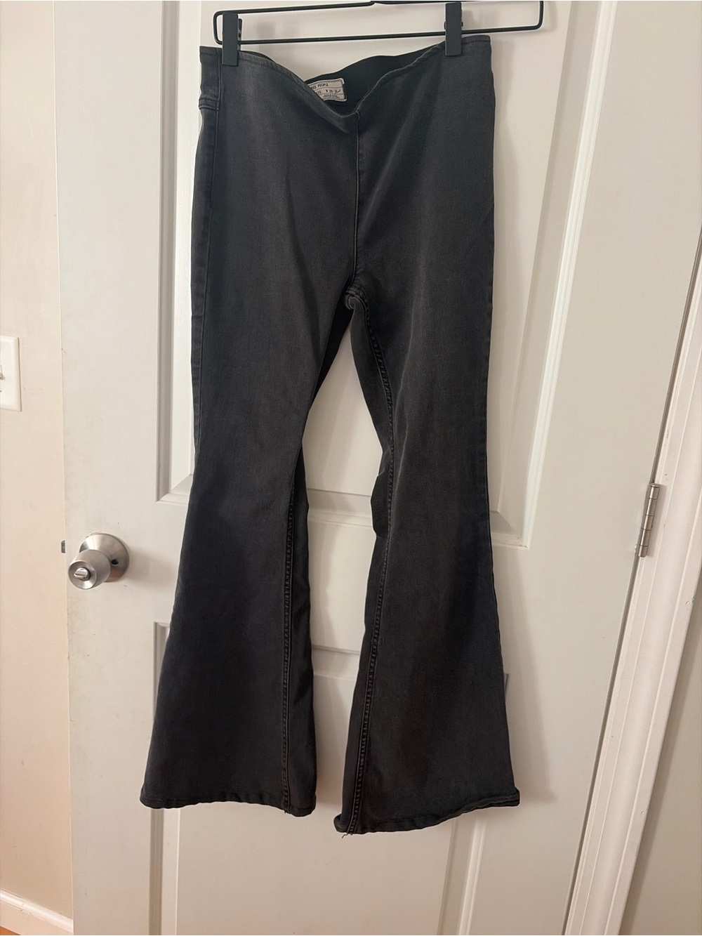 Free People Black Flare Jeans - High Rise Wide Leg